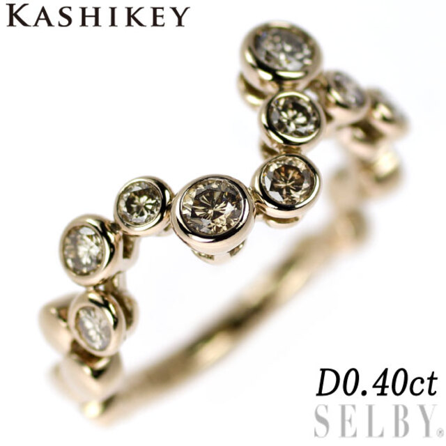 カシケイ/Kashikey K18BG ブラウン ダイヤモンド ピンキーリング 0.40ct ベゼル