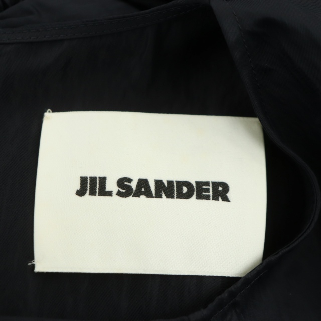 Jil Sander(ジルサンダー)のジルサンダー ワンピース ロング サテン 半袖 フロントスリット 32 紺 レディースのワンピース(ロングワンピース/マキシワンピース)の商品写真