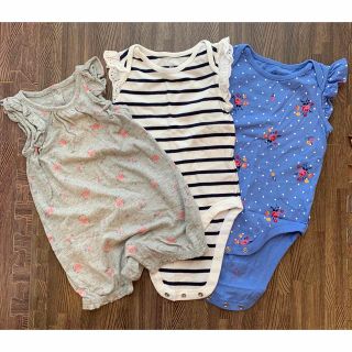 ベビーギャップ(babyGAP)の美品☆baby gap ロンパース 80 3枚セット(ロンパース)