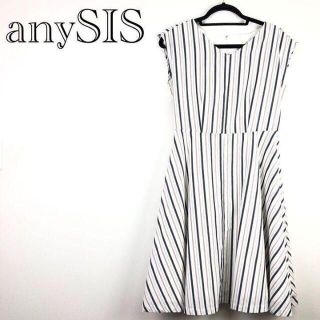 エニィスィス(anySiS)のanySIS エニィスィス　ひざ丈ワンピース　ストライプ　レディース(ロングワンピース/マキシワンピース)