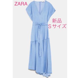 ザラ(ZARA)の【新品未使用】ZARA シャンブレーロングワンピース(ロングワンピース/マキシワンピース)