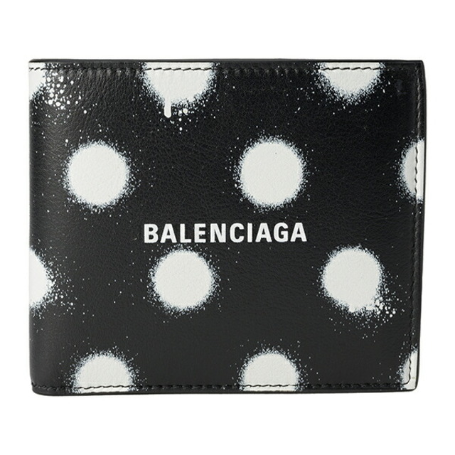 新品 バレンシアガ BALENCIAGA 2つ折り財布 キャッシュ ブラック/ホワイト