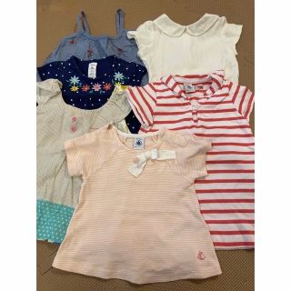 プチバトー(PETIT BATEAU)のベビー服5枚セット70-80最終値下げ(Ｔシャツ)