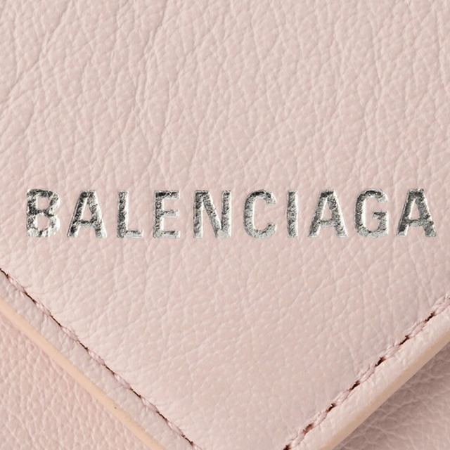 新品 バレンシアガ BALENCIAGA 3つ折り財布 ペーパー ライトローズ