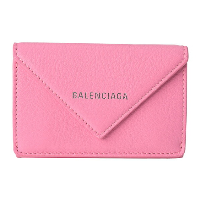 新品 バレンシアガ BALENCIAGA 3つ折り財布 ペーパー ローズピンク
