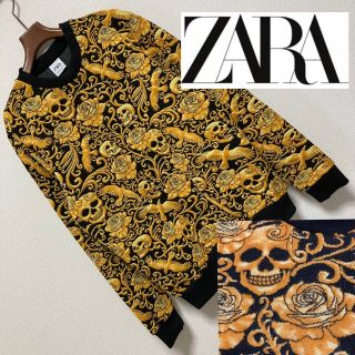 ザラ(ZARA)の新品同様■ZARA ザラ■ニット ジャガード スウェット スカル 薔薇 花柄 M(スウェット)