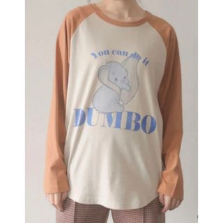 アースミュージックアンドエコロジー(earth music & ecology)のDumbo ラグランロンT グリーンパークス　earth　美品(Tシャツ(長袖/七分))