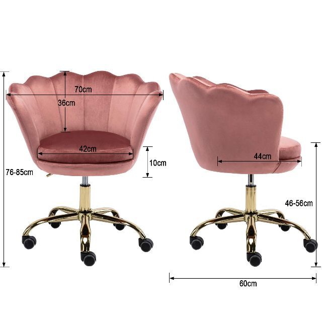【色: ピンク】Kmax オフィスチェア 椅子 おしゃれ 在宅ワーク デスクチェ インテリア/住まい/日用品のオフィス家具(オフィスチェア)の商品写真