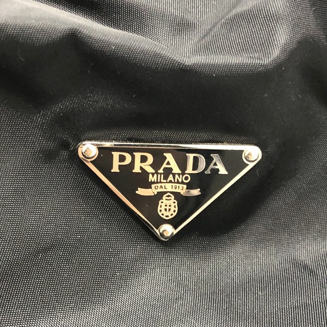 プラダ PRADA トライアングルロゴ カバン ハンドバッグ ナイロン/レザー ブラック