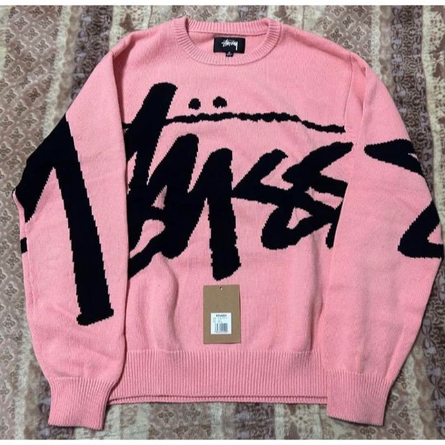 ベルギー製 即完売 stussy stock sweater L pink セーター ニット