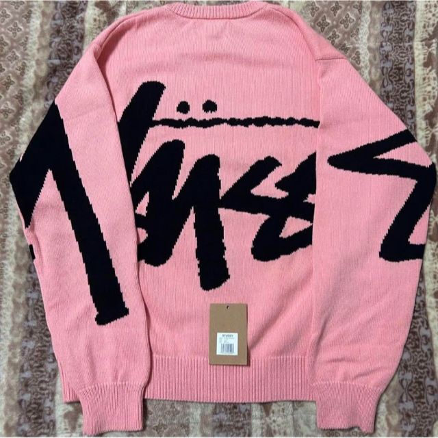 ベルギー製 即完売 stussy stock sweater L pink セーター ニット