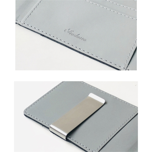 マネークリップ メンズ 財布 二つ折り　ダークブラウン メンズのファッション小物(マネークリップ)の商品写真