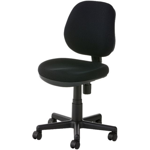 オフィス家具【色: ブラック】オフィスコム オフィスチェア 事務椅子 布張り 肘なし 幅53