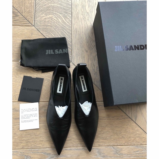 JIL SANDER フラットポインテッドシューズ　パンプス　ブラック　35.5