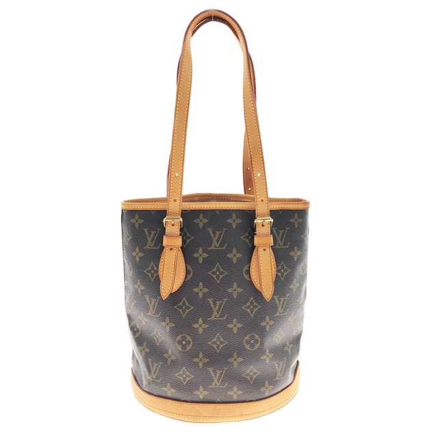 〇〇LOUIS VUITTON ルイヴィトン モノグラム バケットPM ショルダーバッグ M42238 ブラウン ポーチ欠品