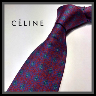 セリーヌ(celine)の73【CELINE】セリーヌ ネクタイ  紺×赤×緑(ネクタイ)