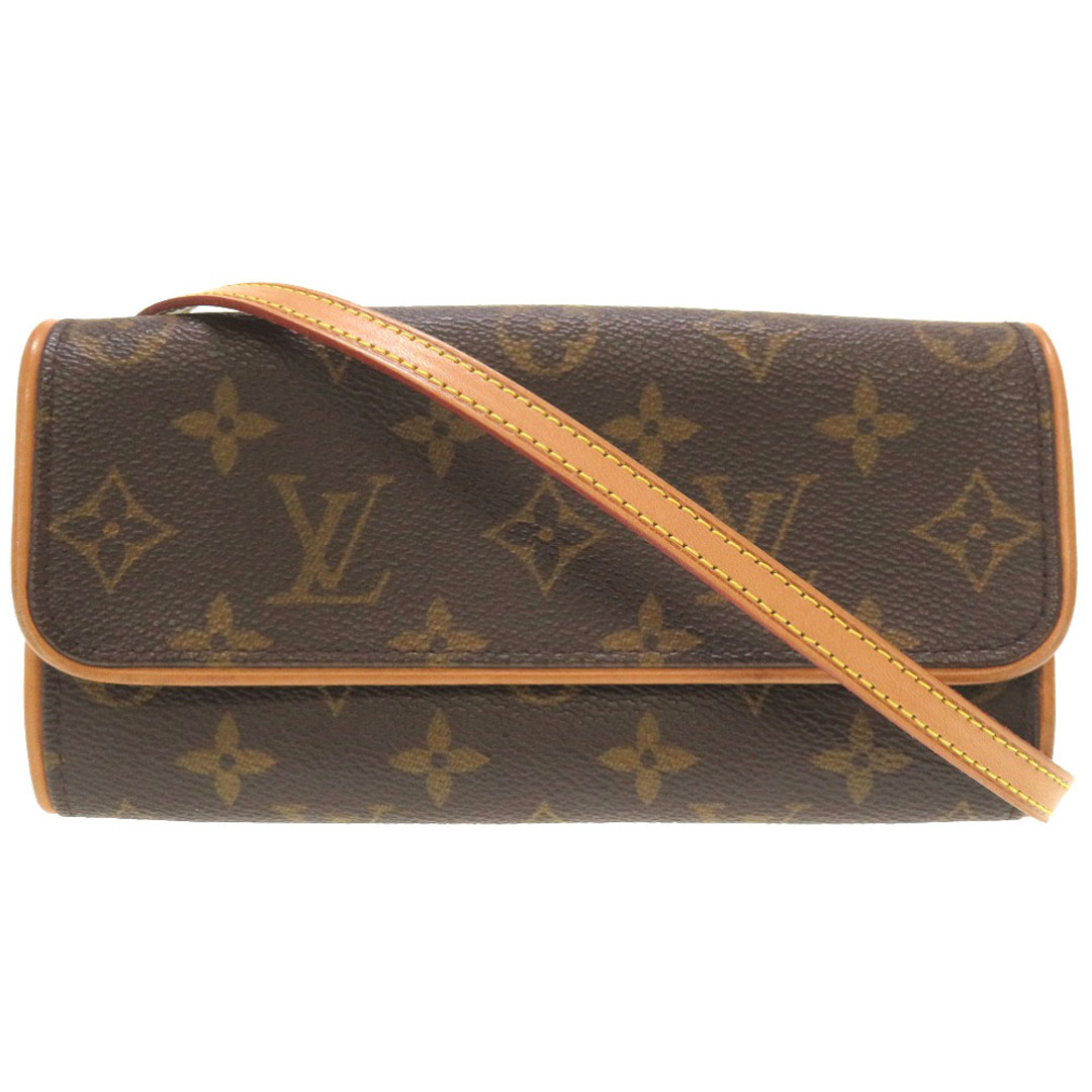 【限定価格】LOUIS VUITTON ルイヴィトン ショルダーバッグ ポシェットツインPM Pochett Twin モノグラム ブラウン 茶 鞄 かばん M51854    ゴールド金具 レディース【品】