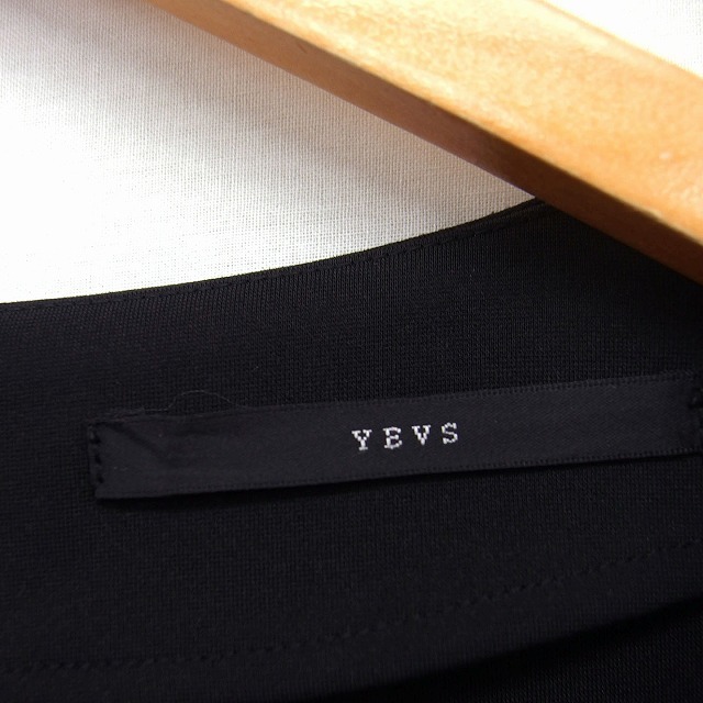 YEVS(イーブス)のイーブス YEVS 袖切替 ワンピース ひざ丈 長袖 ストレート ブラック 黒 レディースのワンピース(ひざ丈ワンピース)の商品写真