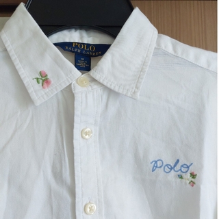 ポロラルフローレン(POLO RALPH LAUREN)の140 ポロ　ラルフローレン　刺繍　ホワイト　白　シャツ(ブラウス)