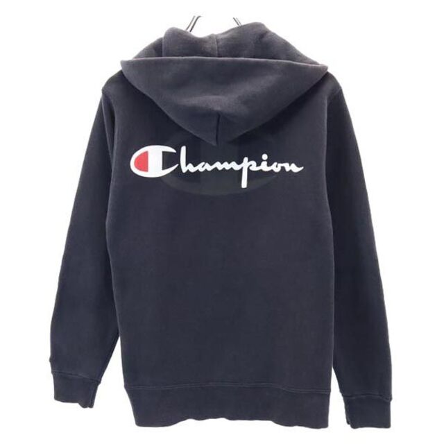 チャンピオン USA製 90s 青タグ ロゴ刺繍 スウェットパーカー M ネイビー系 Champion バックプリント 裏起毛 長袖 メンズ   【230419】