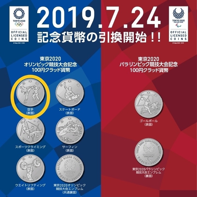 【※空手50枚※】2020東京オリンピックパラリンピック競技大会記念貨幣