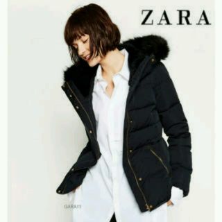 ザラ(ZARA)の美品　ZARA　ショートダウン　ネイビー(ダウンジャケット)