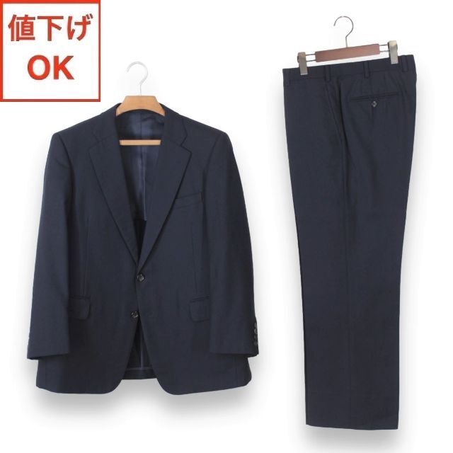 15【美品】バーバリーズ スーツ BE5 メンズ がっしり体 M ダーク