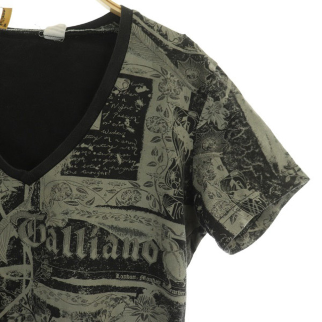 John Galliano(ジョンガリアーノ)のジョンガリアーノ Tシャツ カットソー 半袖 総柄 ストレッチ イタリア製 L メンズのトップス(Tシャツ/カットソー(半袖/袖なし))の商品写真