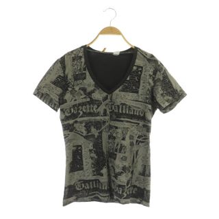 ジョンガリアーノ(John Galliano)のジョンガリアーノ Tシャツ カットソー 半袖 総柄 ストレッチ イタリア製 L(Tシャツ/カットソー(半袖/袖なし))