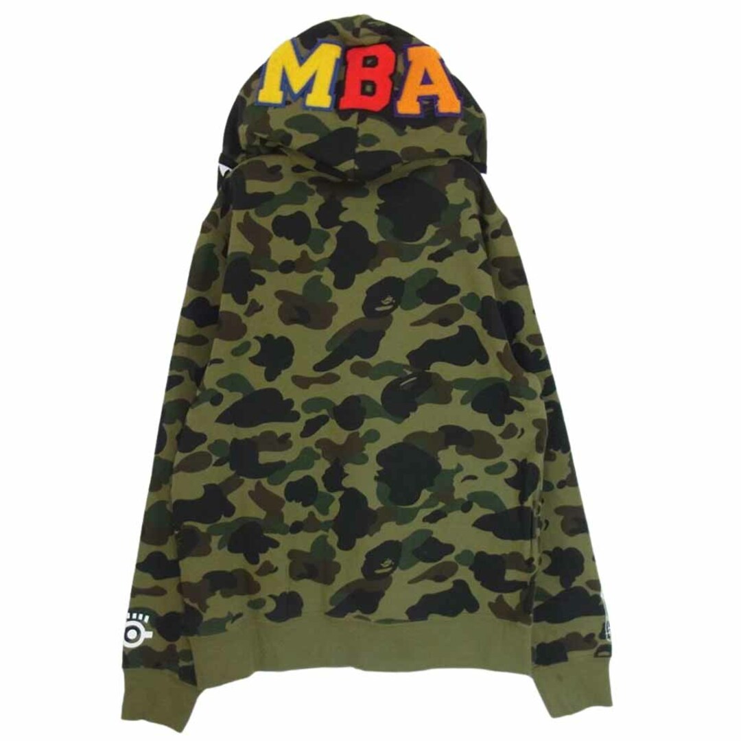 A BATHING APE アベイシングエイプ 22SS 001ZPI731902C × MINIONS ミニオンズ 1ST CAMO MINIONS SHARK FULL ZIP HOODIE ファーストカモ フルジップ シャーク スウェット パーカー  カーキ系 L