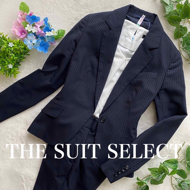 THE SUIT COMPANY(スーツカンパニー)のSUIT SELECT クリーニング済み　9 M位　パンツスーツ　ストライプ レディースのフォーマル/ドレス(スーツ)の商品写真