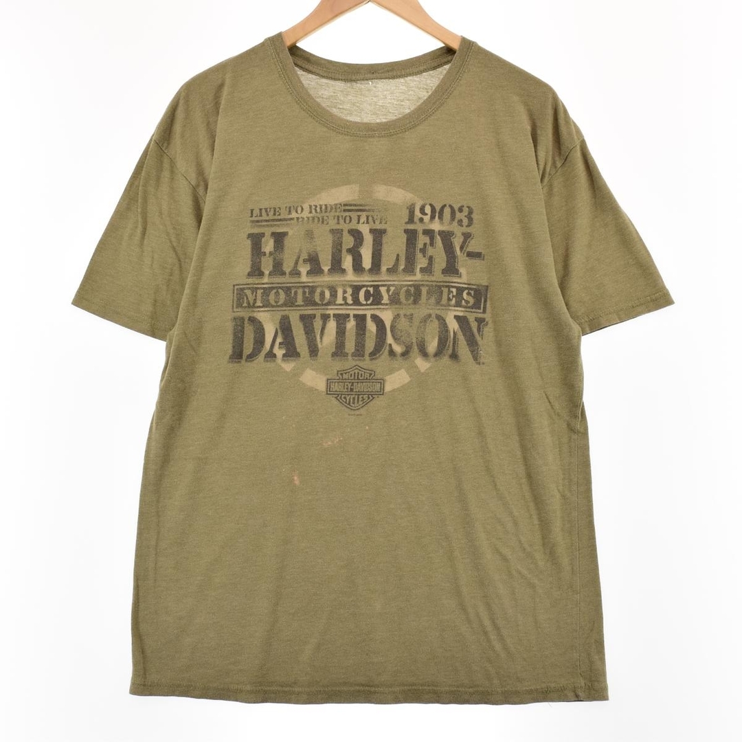 ハーレーダビッドソン Harley-Davidson 両面プリント モーターサイクル バイクTシャツ メンズL /eaa313962