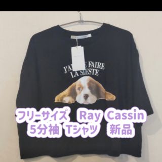 レイカズン(RayCassin)のフリーサイズ Ray Cassin 5分袖 Tシャツ 新品 タグ付き 半袖(Tシャツ(半袖/袖なし))