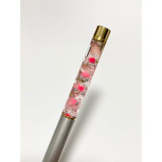 【シルバー】ハーバリウムボールペン　ハンドメイド　プレゼント(ペン/マーカー)