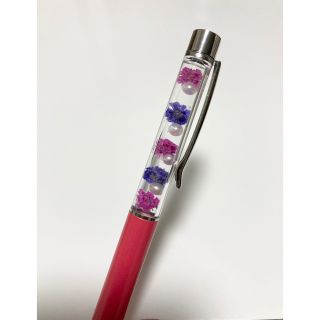 【濃いピンク】ハーバリウムボールペン　ハンドメイド　プレゼント(その他)