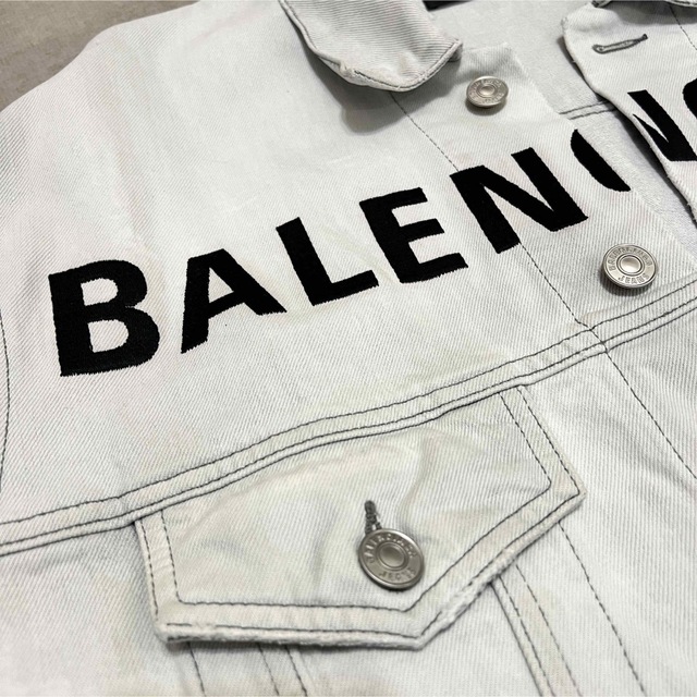 BALENCIAGA バレンシアガ Gジャン 44 大きめ 白デニム ジャケット