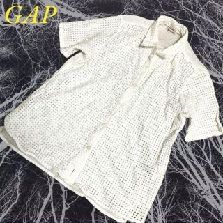 ギャップ(GAP)のGAP【M】半袖シャツ トップス コットン100% ホワイト(シャツ/ブラウス(半袖/袖なし))