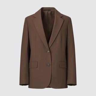 ユニクロ(UNIQLO)の【未使用】ユニクロ　リラックステーラードジャケット　ブラウンレディース　sサイズ(テーラードジャケット)