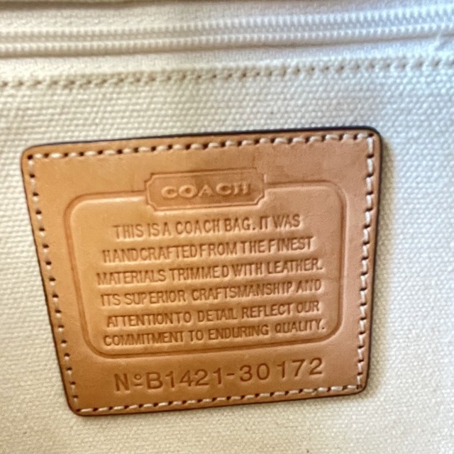 COACH(コーチ)の■美品■ COACH コーチ ボーダー レザー 2way ショルダーバッグ レディースのバッグ(ショルダーバッグ)の商品写真