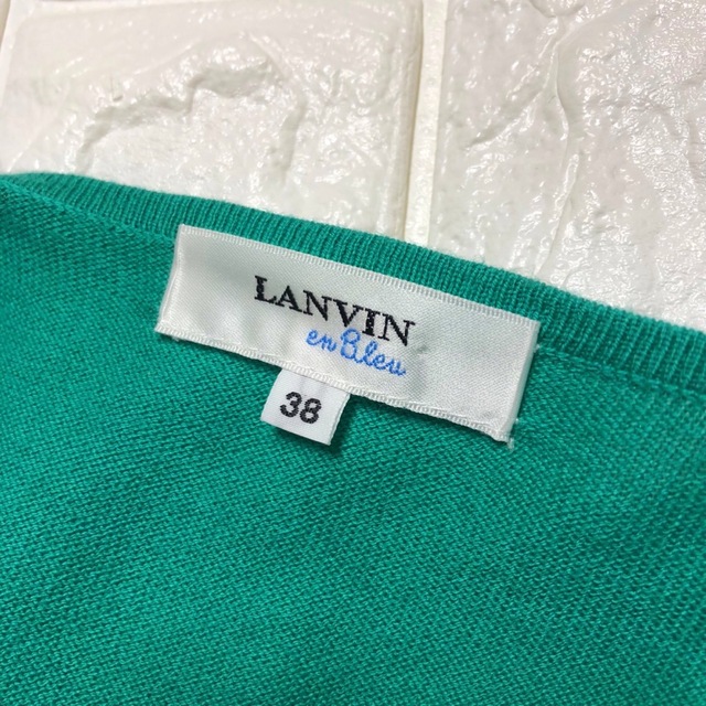 LANVIN en Bleu(ランバンオンブルー)のランバンオンブルーのエメラルドグリーン半袖ニット38M レディースのトップス(ニット/セーター)の商品写真