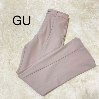 ジーユー(GU)のGU ジーユー カジュアルパンツ フレア ピンク ピンクベージュ S(カジュアルパンツ)