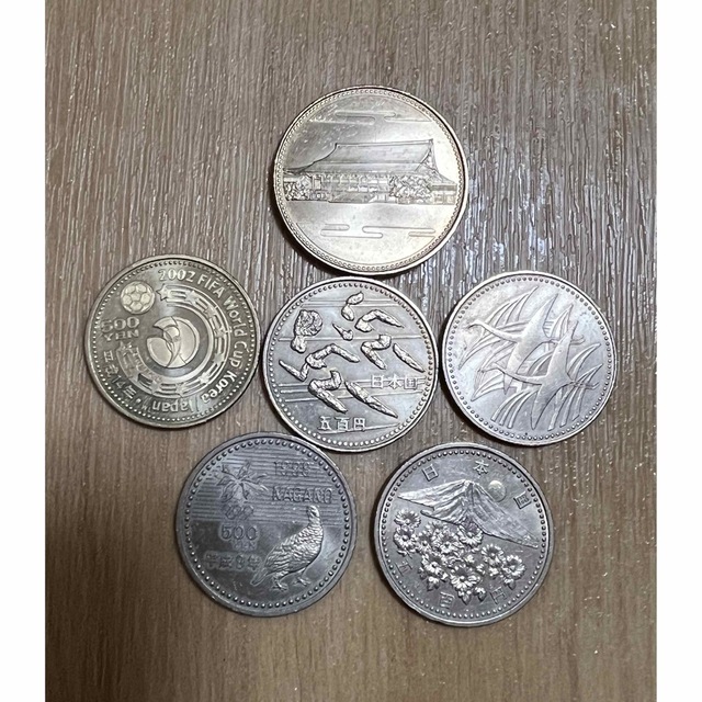 6種類 記念硬貨セット　500円×6枚✨
