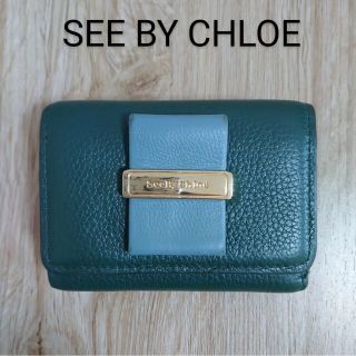 シーバイクロエ(SEE BY CHLOE)のSEE BY CHLOE　折り財布　グリーン　ミニウォレット　ミニ財布(財布)