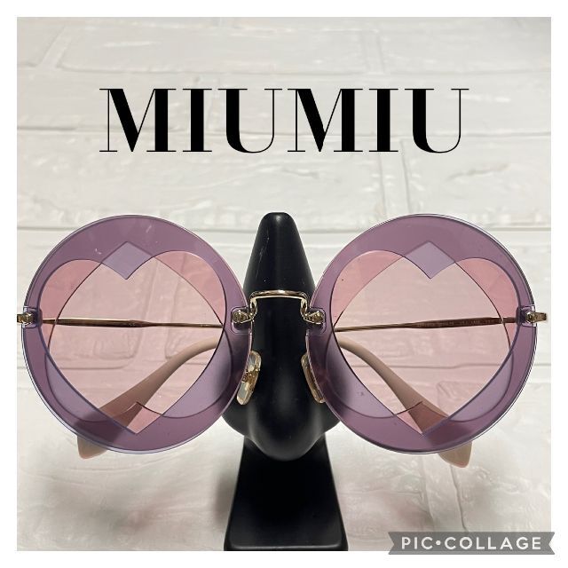 MIUMIUミュウミュウ　ハート　サングラス　送料無料 | フリマアプリ ラクマ