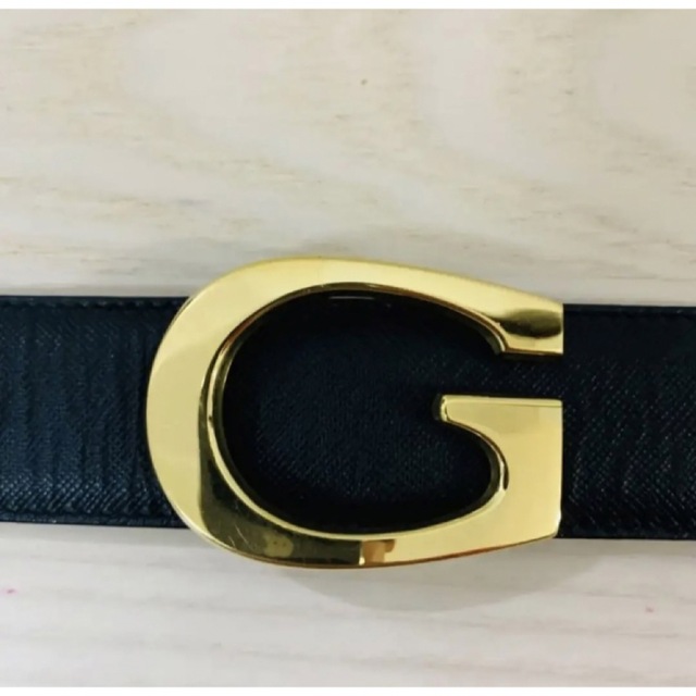 Gucci(グッチ)の極美品 GUCCI (グッチ) ベルト レザー Gバックル ブラック×ゴールド レディースのファッション小物(ベルト)の商品写真