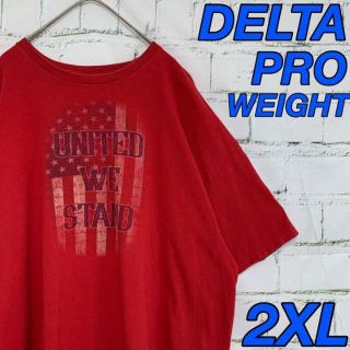 DELTA PRO WEIGHT  USA古着　レッド　赤　2XL　Tシャツ(Tシャツ/カットソー(半袖/袖なし))