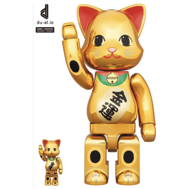 MedicomtoyNY@BRICK 招き猫 金運 金メッキ 100％ & 400％ ニャーブリック