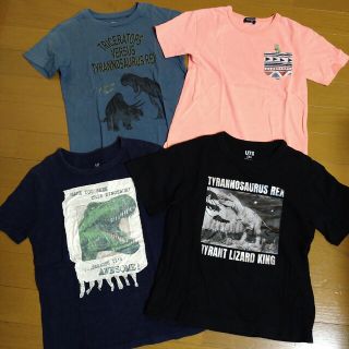 クレードスコープ(kladskap)の恐竜　Ｔシャツ　4枚セット　120  GAP　ユニクロ　kladskap　半袖(Tシャツ/カットソー)