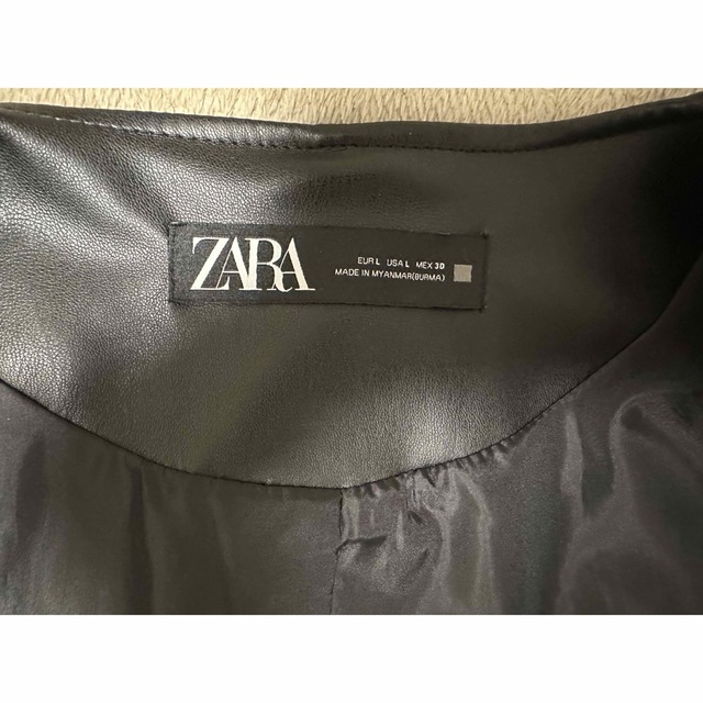 ZARA(ザラ)のレザージャケット ZARA ライダース【L】 レディースのジャケット/アウター(ライダースジャケット)の商品写真