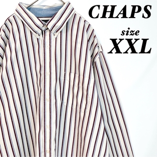 チャップス(CHAPS)のチャップス シャツ 長袖 ストライプシャツ ホワイト オーバーサイズ シンプル(シャツ)